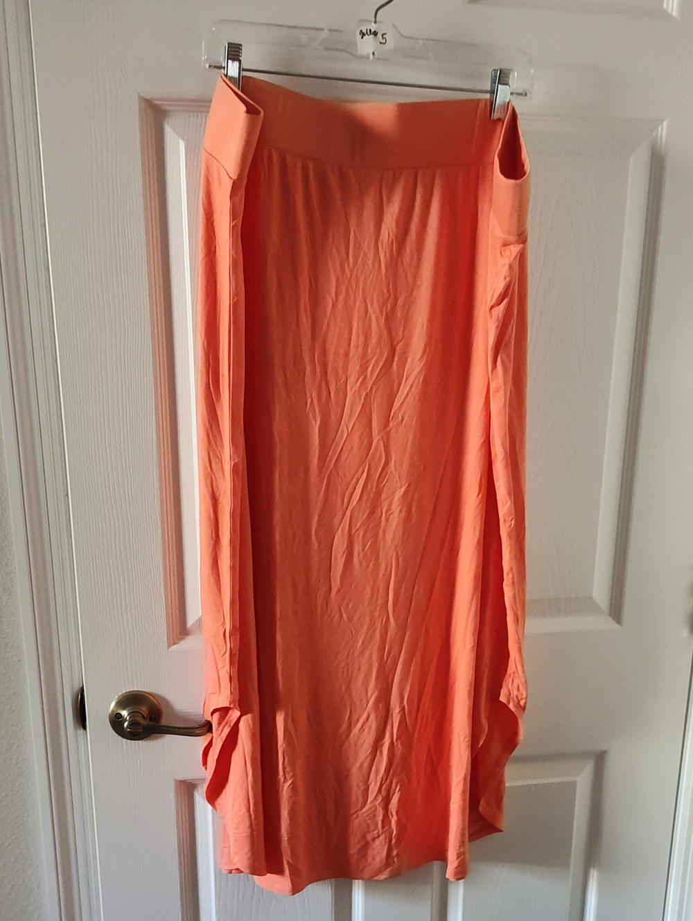 Coral Maxi Skirt with Wide Waistband
